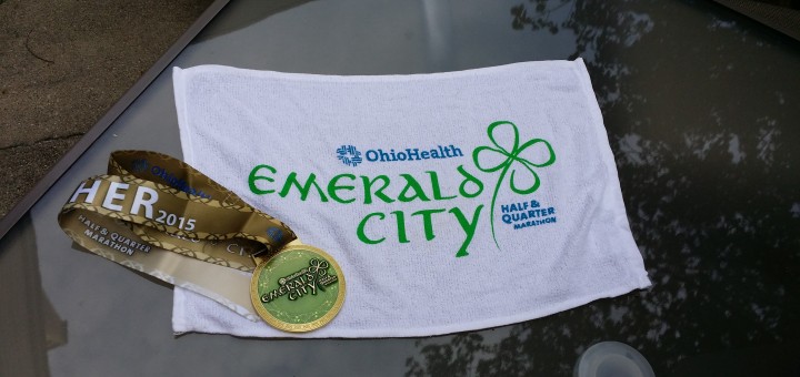 Emerald City Half Marathon Medal and Sweat Towel