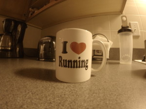 I heart running coffee mug -- achieving millennial