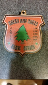2016 Rocks and Roots January finisher's medal